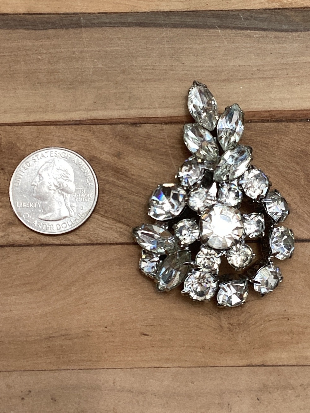 Sparkling Clear Crystal Brooch Pin